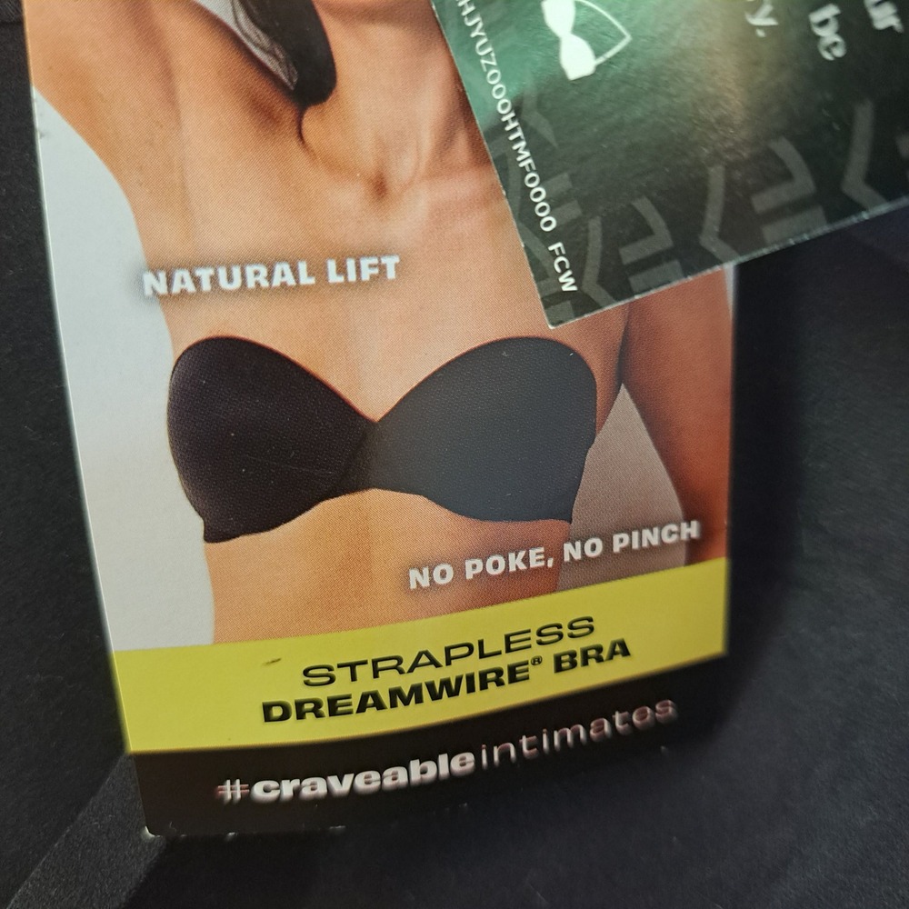 Maidenform Dreamwire Bra Womens 34B Black New Strapless Convertible 1291-192